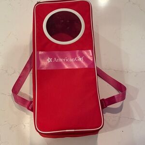 American Girl Red and Pink Doll Carrier